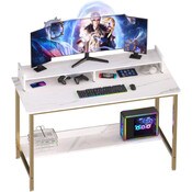 Wholesale - White Marble Desk MDF Metal Legs 43.5"x19.5"x29" (No UPC, FNSKU Only) C/P 1, UPC: